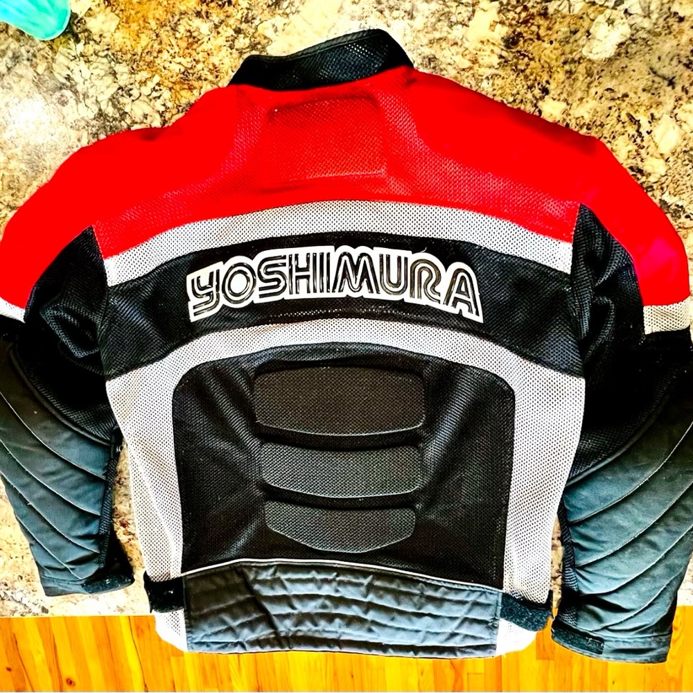 Vintage Yoshimura Pilot Mesh Armored Motorcycle jacket,  large, adj. arms/sides